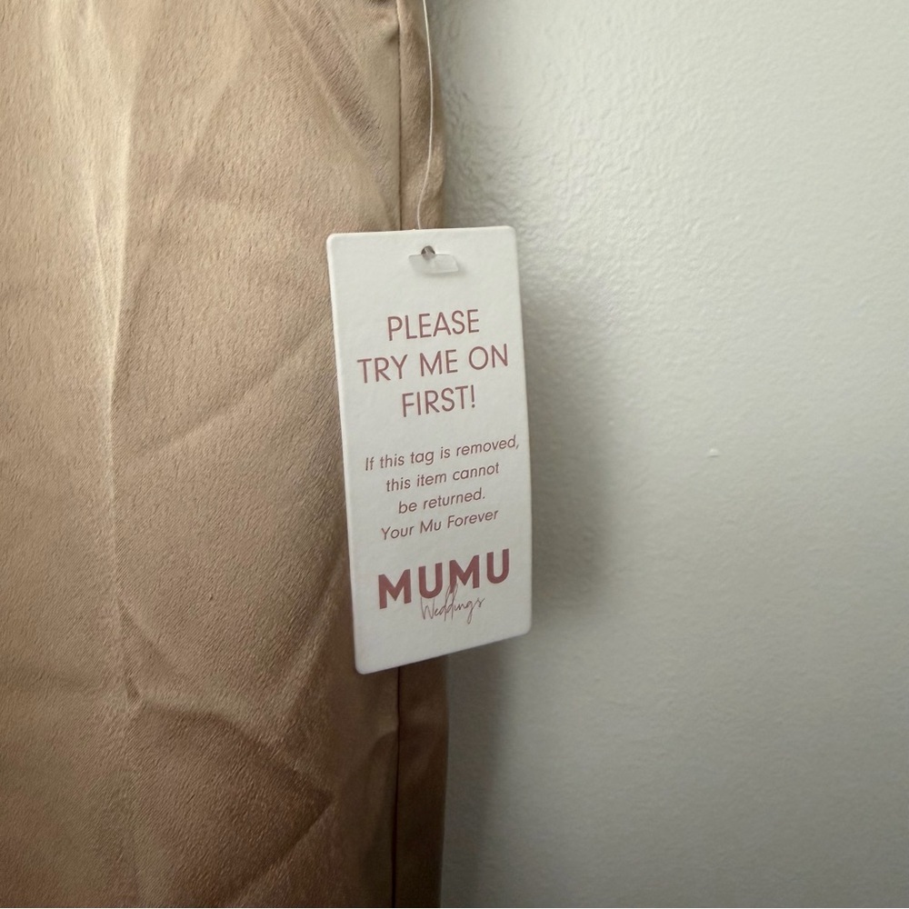 Show Me Your Mumu Rome Twist Gown Champagne Luxe Satin Maxi Dress - Picture 6 of 7